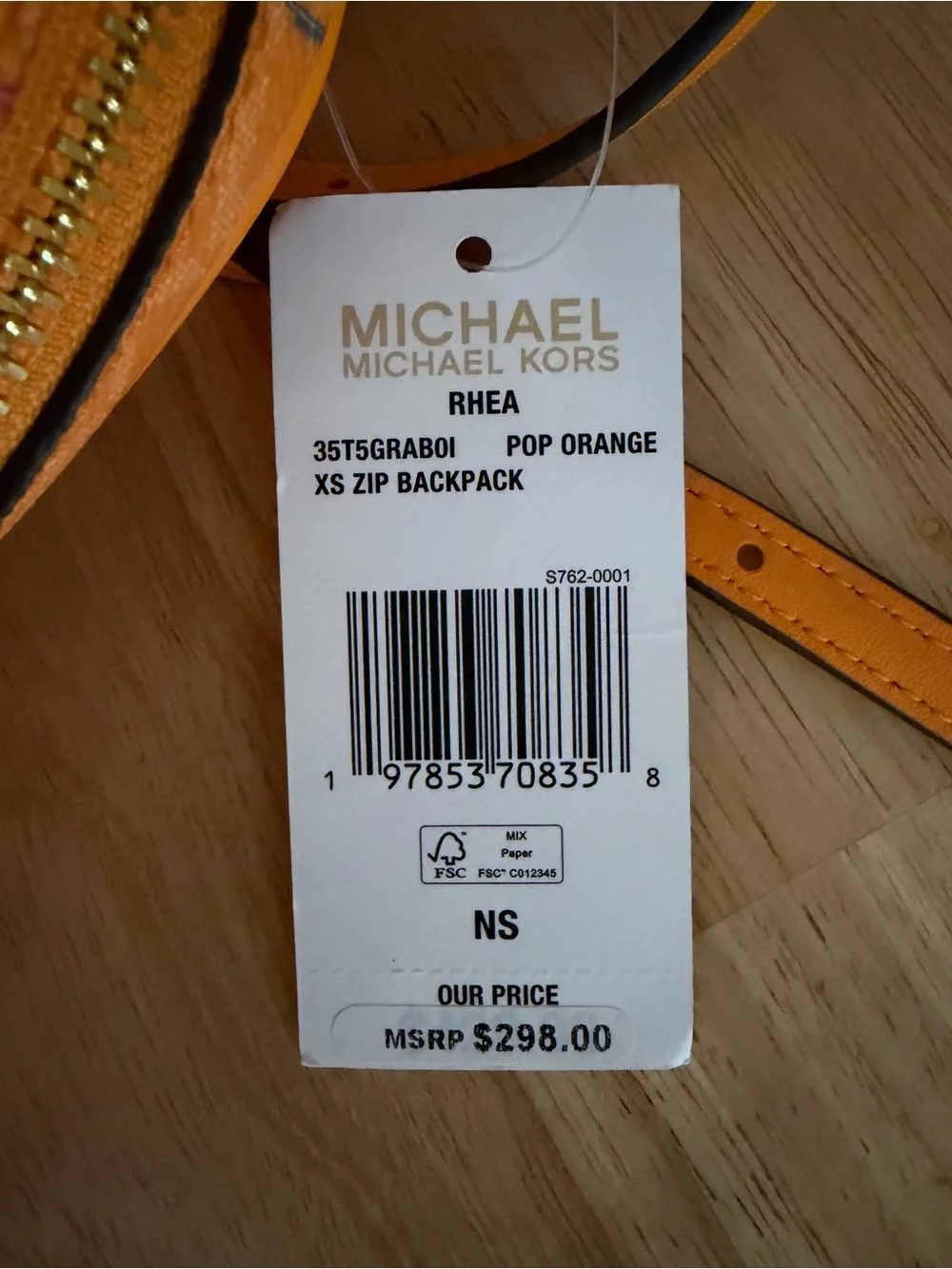 Michael Kors Orange Patterned Mini Backpack
